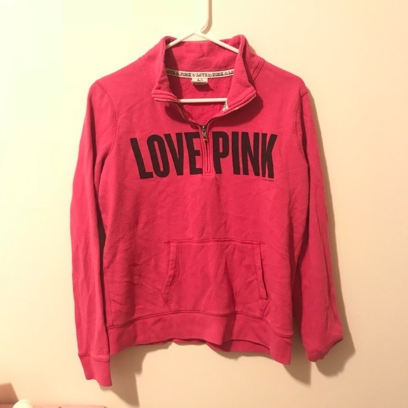 PINK Victoria's Secret Tops - VS Love Pink Quarter-zip Sweatshirt